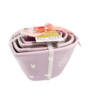 NEW Rae Dunn PURPLE HEART Shaped Valentine’s Day Measuring Cup Set/4
